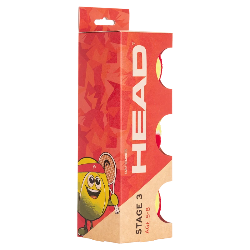 HEAD Stage 3 Red Mini Tennis Balls - Pack Of 3