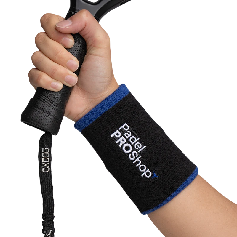 Muñequera Larga PadelPROShop Negro/Azul Promo