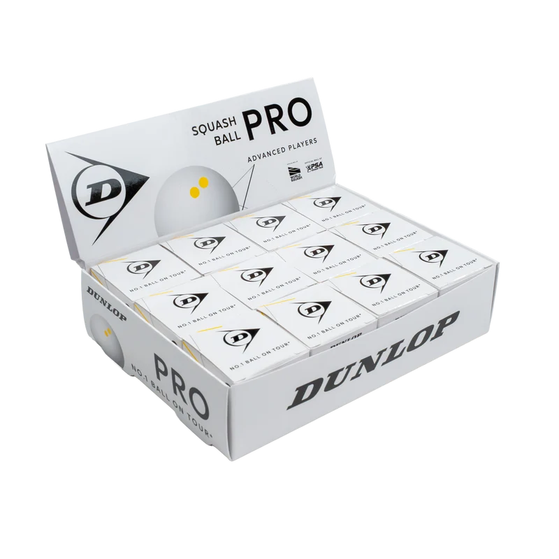 Dunlop Pro White Squash Ball - 1 Dozen