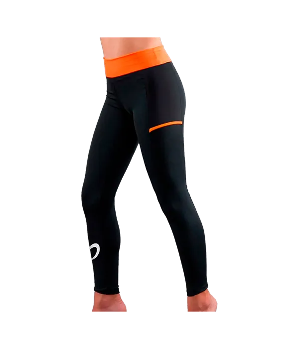 Mallas Endless Cross Pocket Negro Junior Naranja