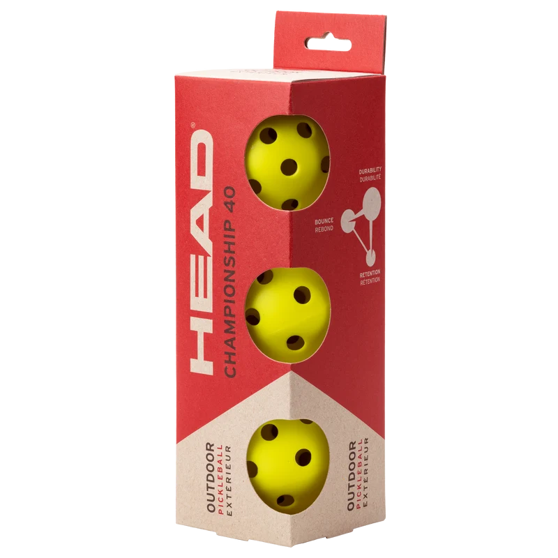 HEAD Championship 40 Pickleball Ball - 3 Pack Yellow