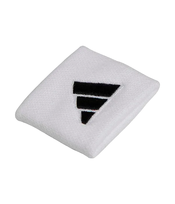 Muñequeras Cortas Adidas Blanco Logo Grande (Pack x2)