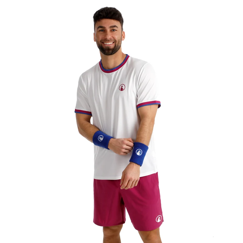 Break Ringer T-Shirt Herren-weiß, berry