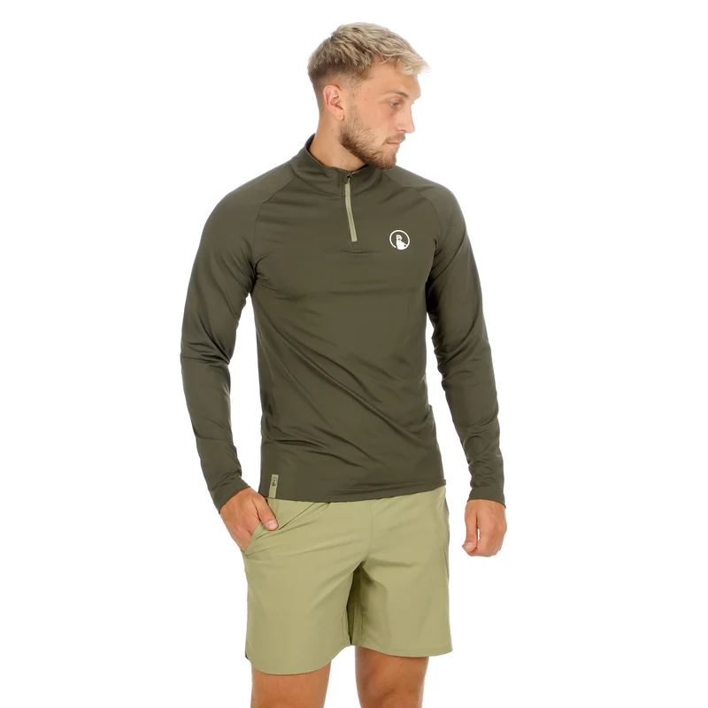 Memories Big Serve 1/4 Zip Longsleeve Herren - dunkelgrün