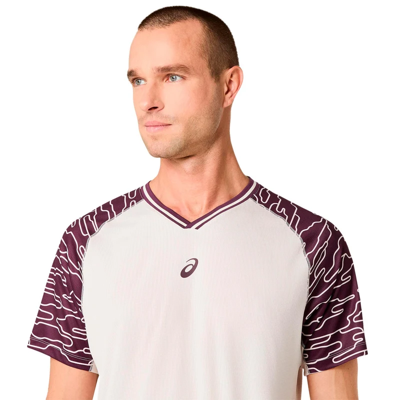 Court T-Shirt Herren - beige, mehrfarbig