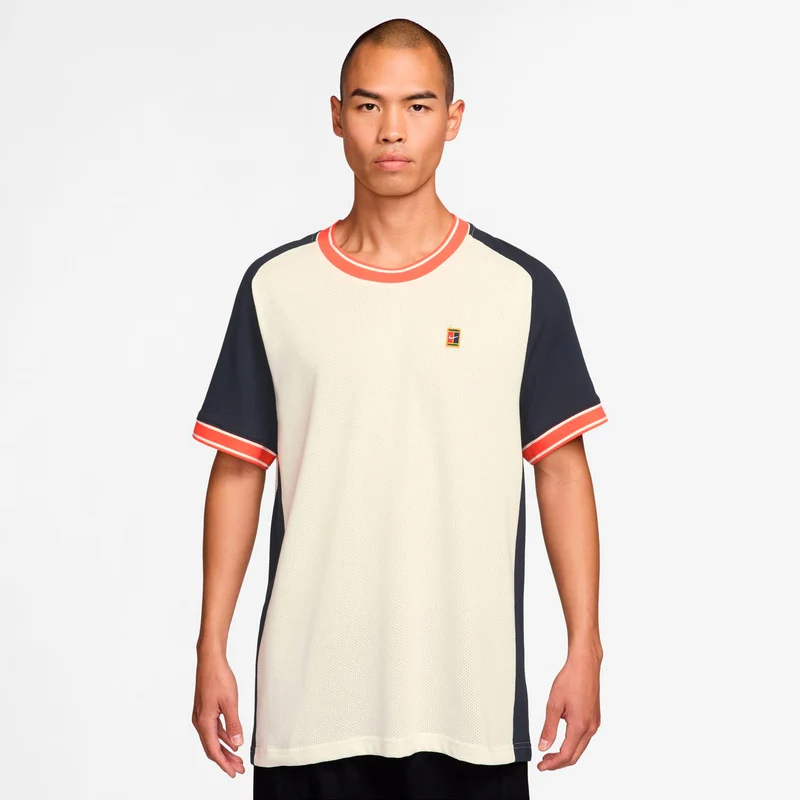 Court Heritage T-Shirt Herren-creme, dunkelblau