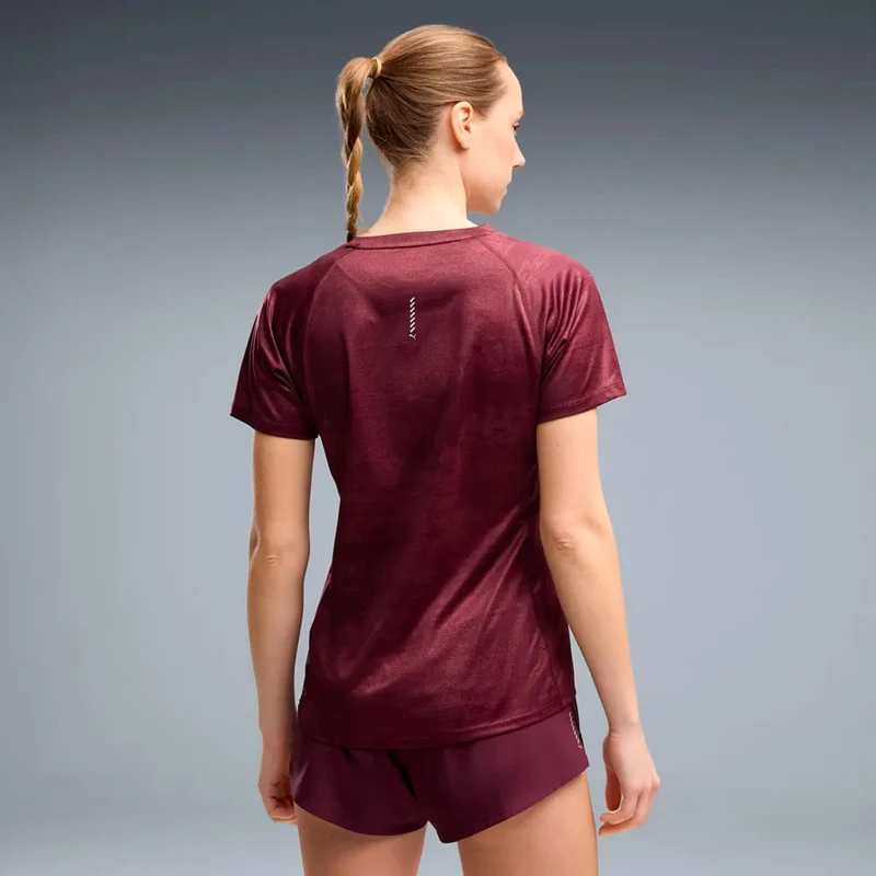 Velocity AOP Laufshirt Damen - dunkelrot