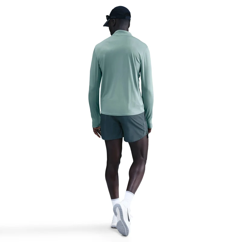 Pacer Half-Zip Laufshirt Herren - türkis, silber