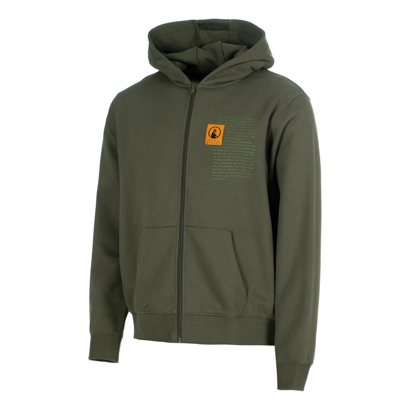 Thoughts Patch Loose Fit Sweatjacke Herren - dunkelgrün