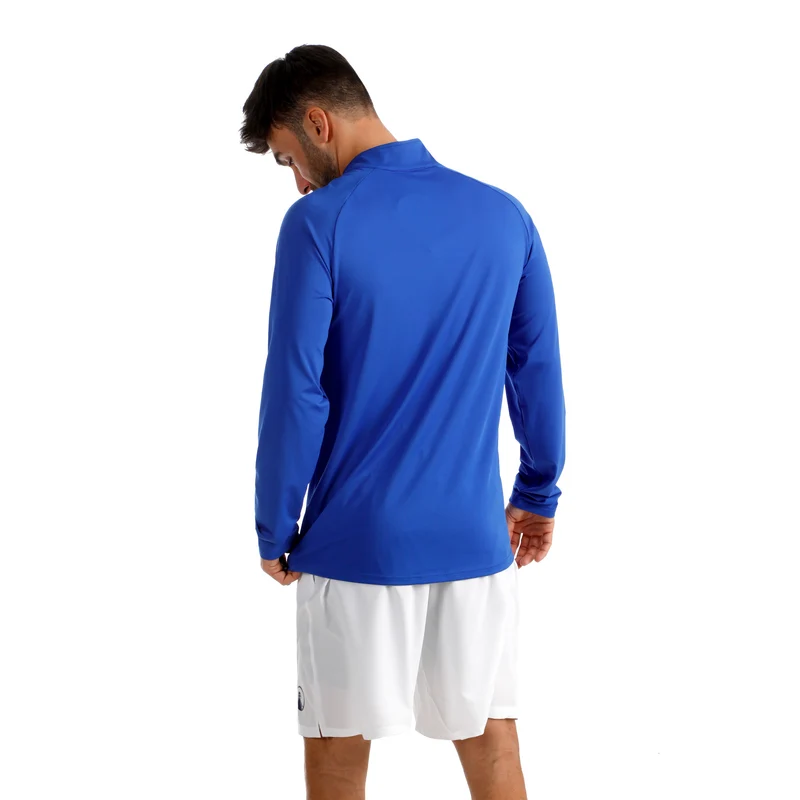 Big Serve 1/4 Zip Longsleeve Herren - blau, weiß