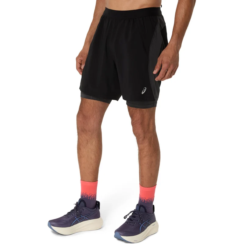 Road 2in1 7In Laufshorts Herren - schwarz