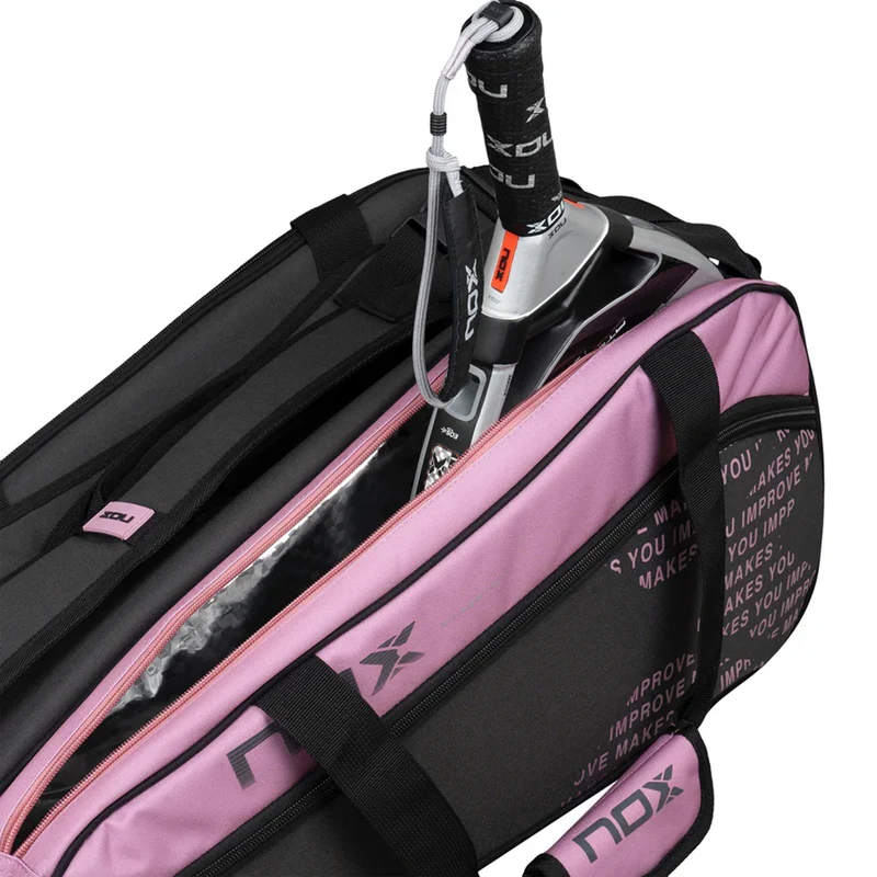Padelschlägertasche-Grau,Pink