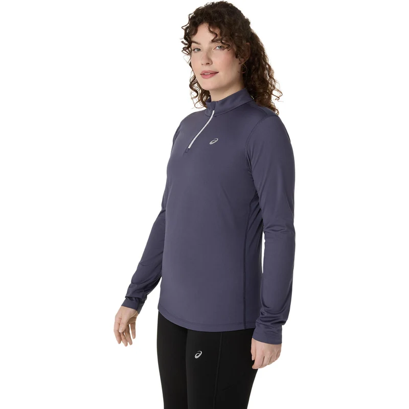 Core 1/2 Zip Winter Laufshirt Damen - blaugrau