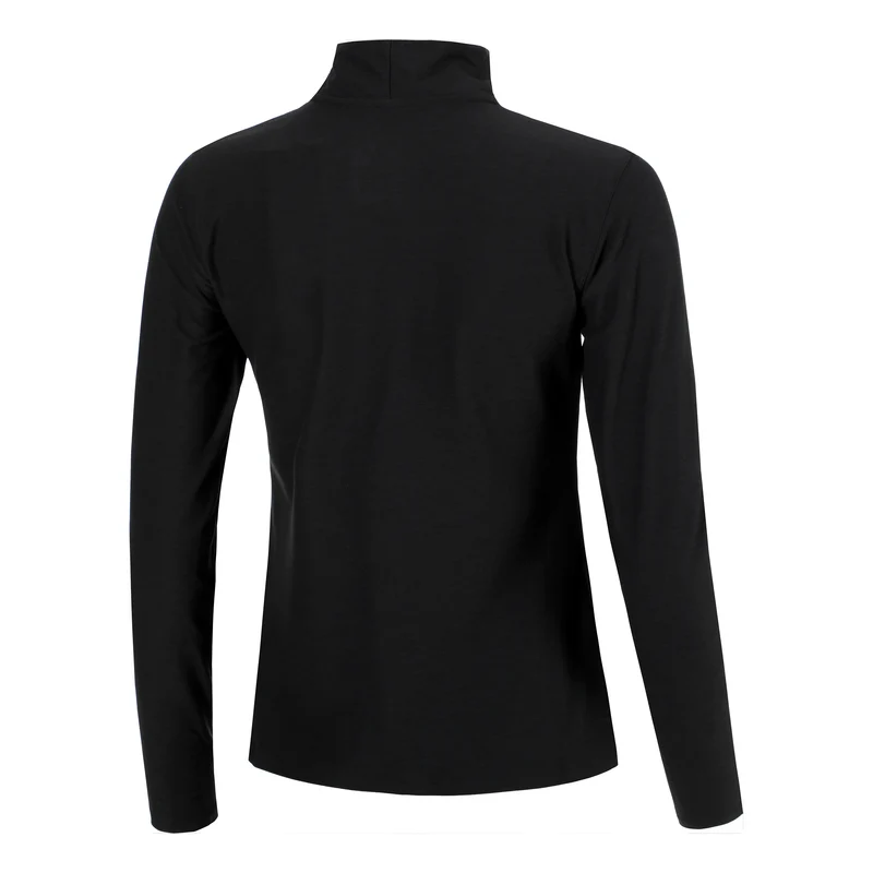 Space Dye Quarter Zip Longsleeve Damen-Schwarz