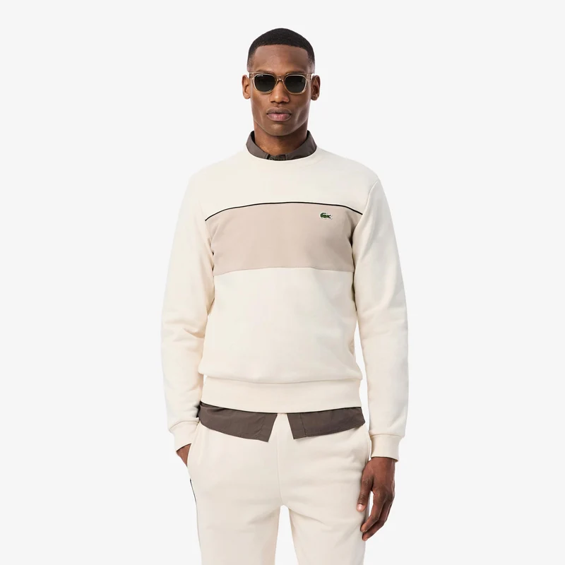 Colorblock Sweatshirt Herren - creme, beige