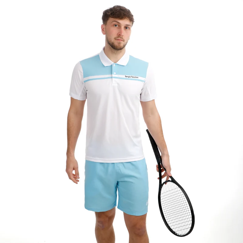 Riflesso PL Polo Herren - weiß, hellblau