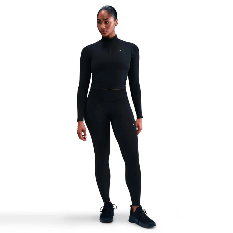 One Dri-Fit Quarter Zip Longsleeve Damen - schwarz