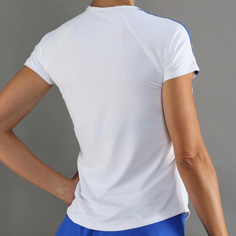 T-Shirt Damen-weiß, blau