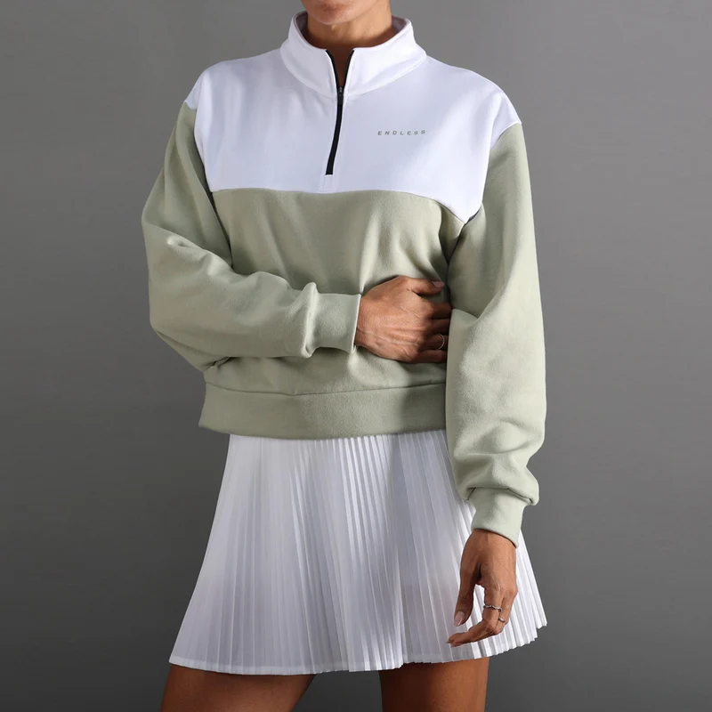 VIBE Sweatshirt Damen - weiß, oliv