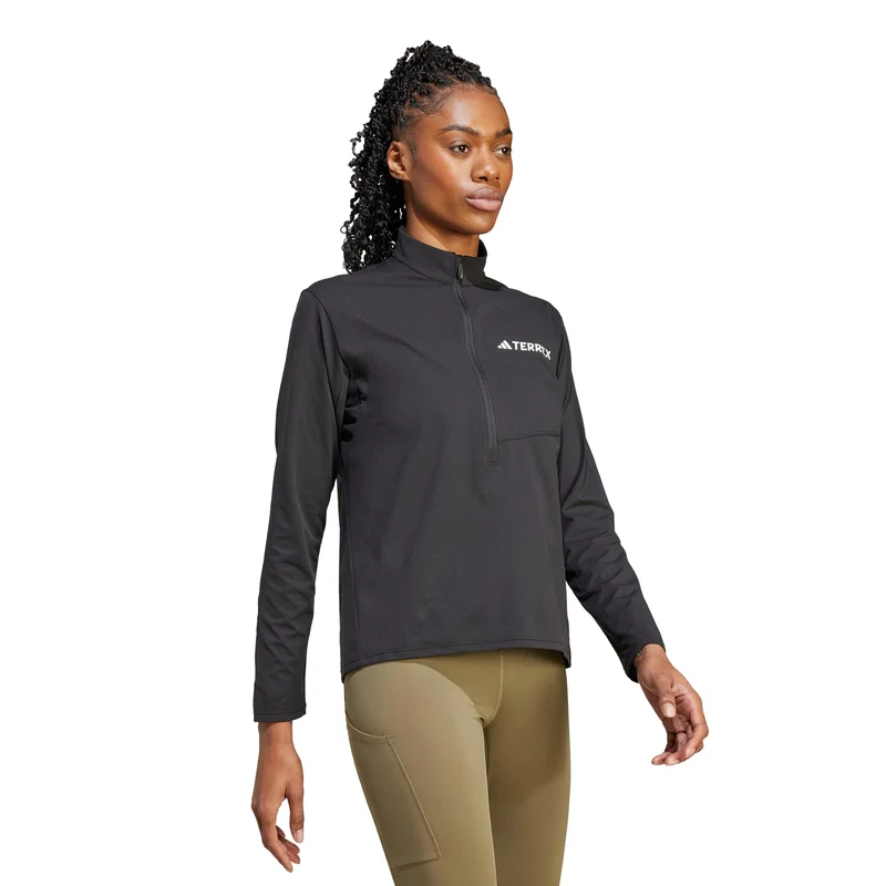 Terrex MT Half-Zip Laufshirt Damen-schwarz