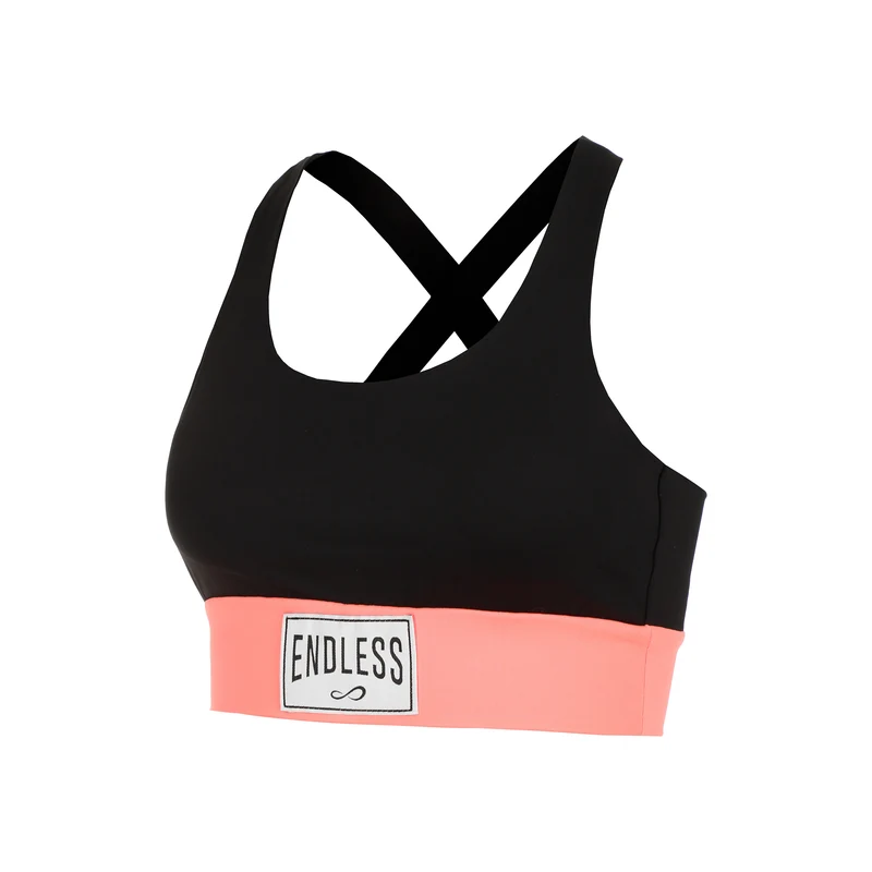 Skin Label Tank-Top Damen-Schwarz,Koralle