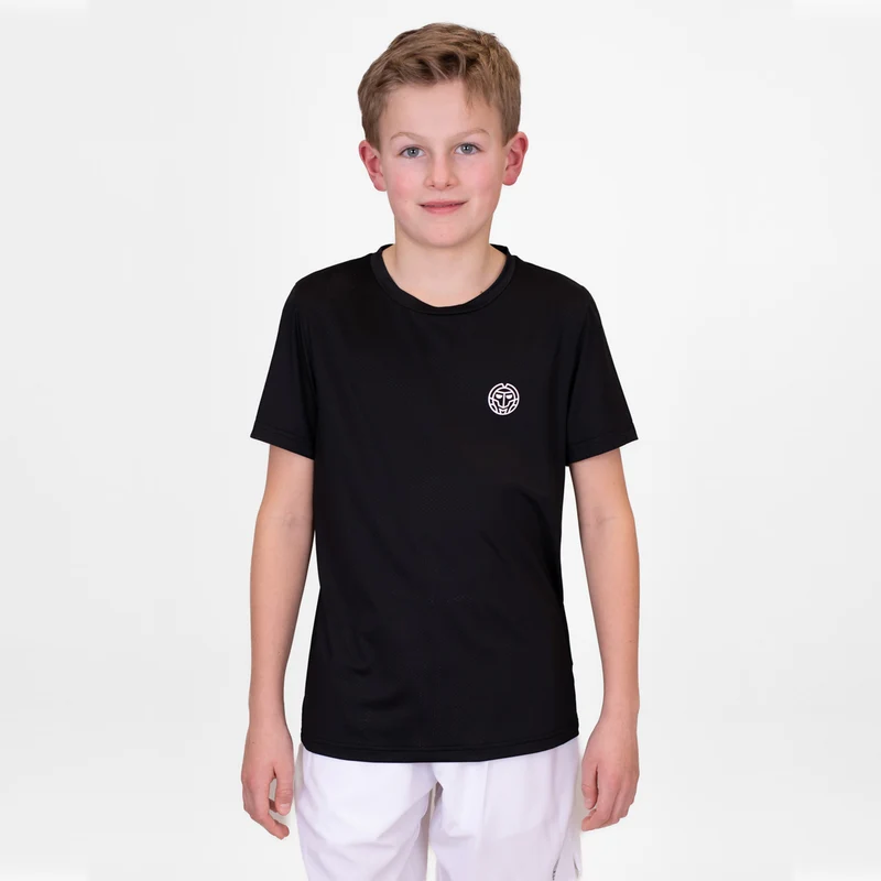 Crew T-Shirt Jungen-Schwarz