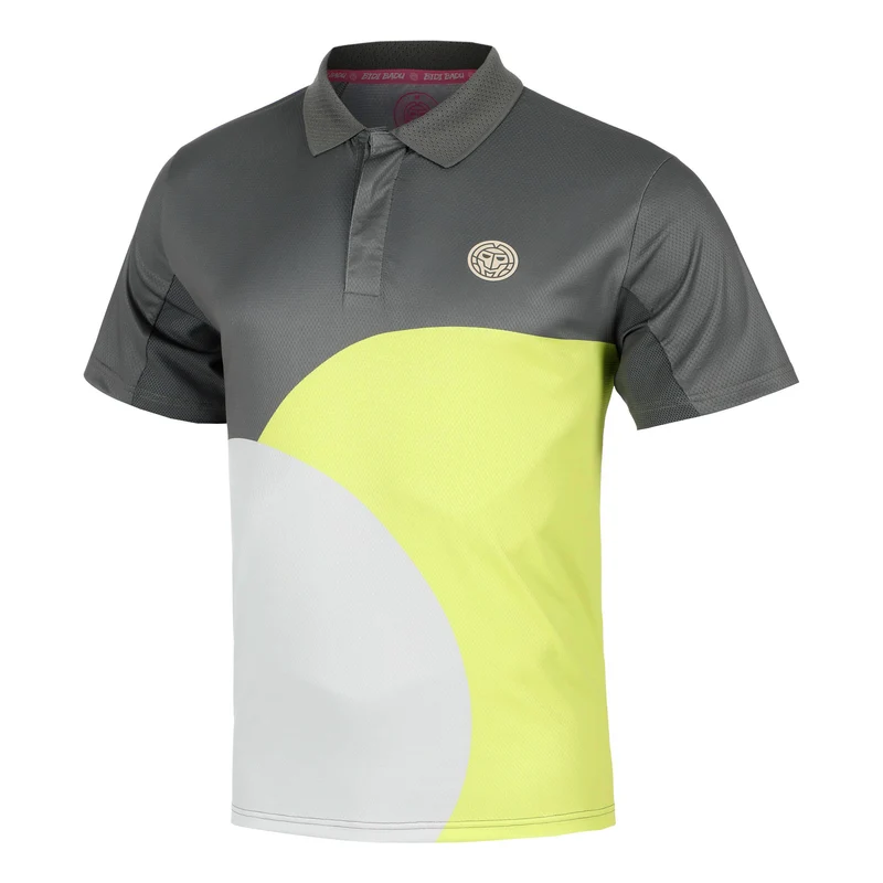 Bubble Polo Herren-Grau,Zitronengelb