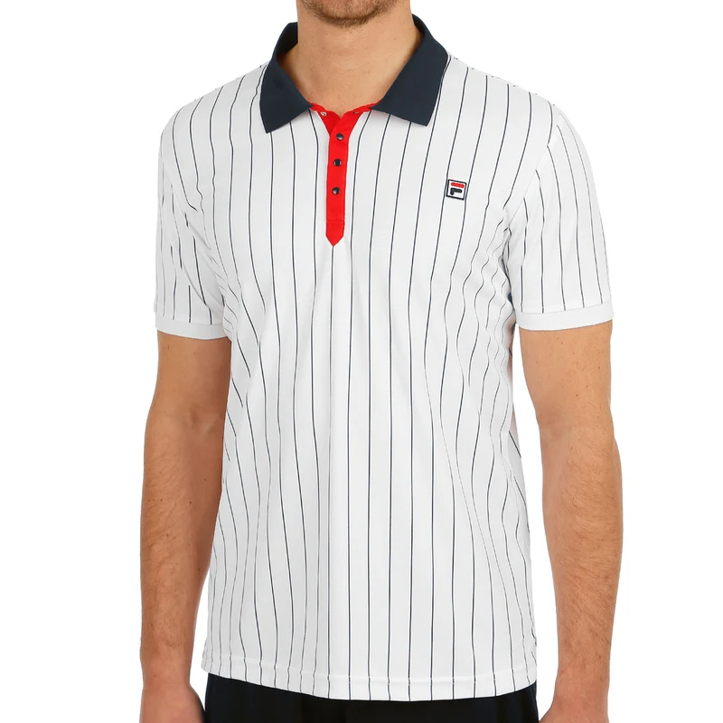 Stripes Polo Herren-Weiß,Dunkelblau