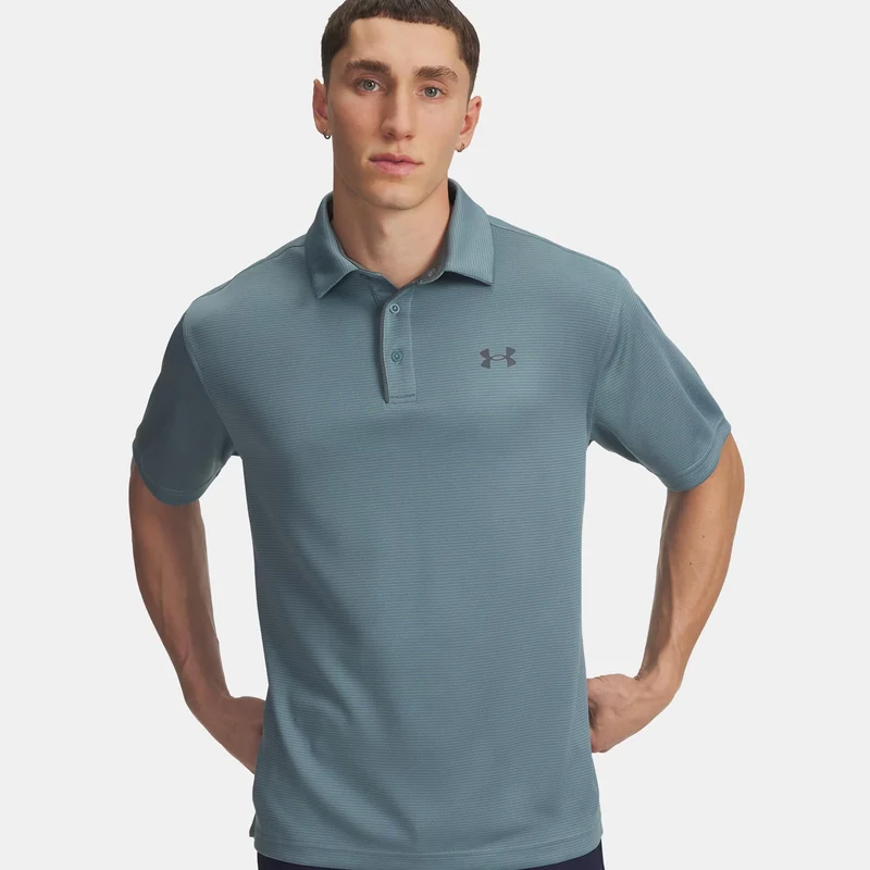 Tech Polo Herren-blaugrau