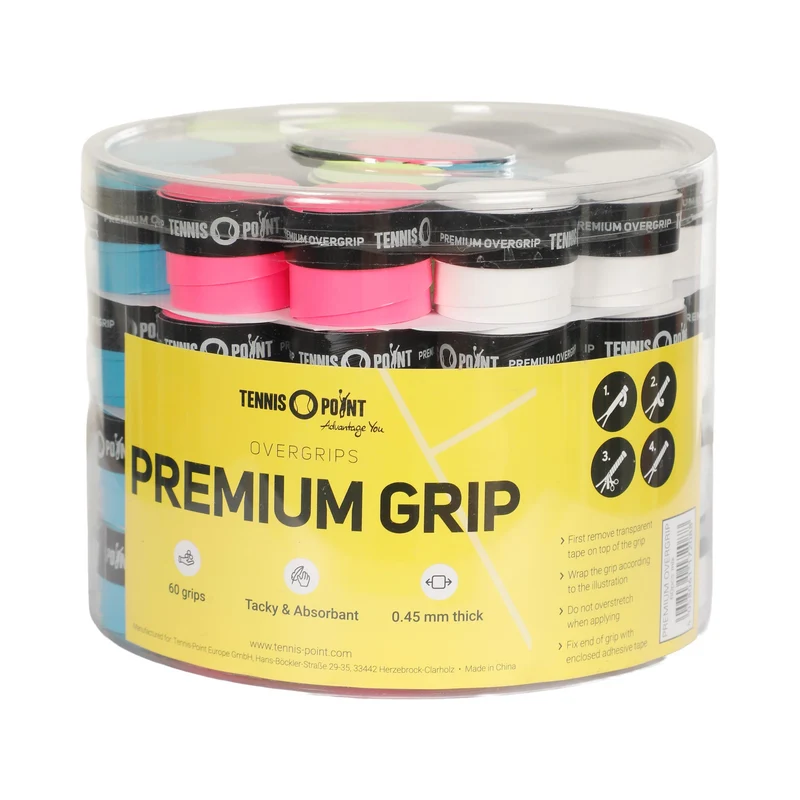 Premium Grip Tennisovergrip 60er Box - mehrfarbig