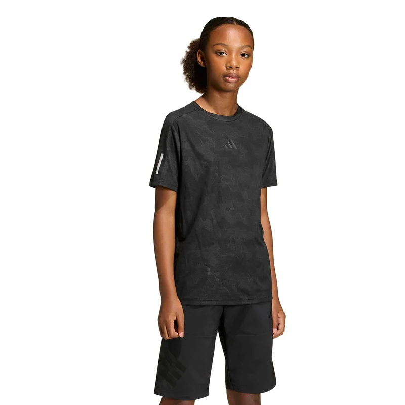 Structure T-Shirt Jungen-schwarz