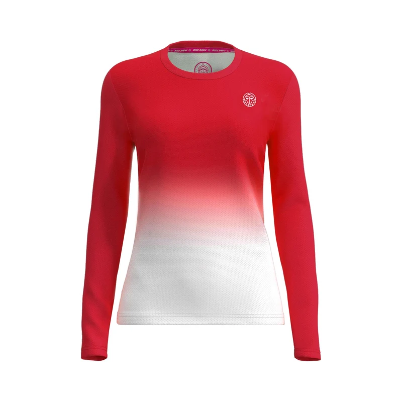 Crew Gradiant Longsleeve Mädchen-Rot,Weiß