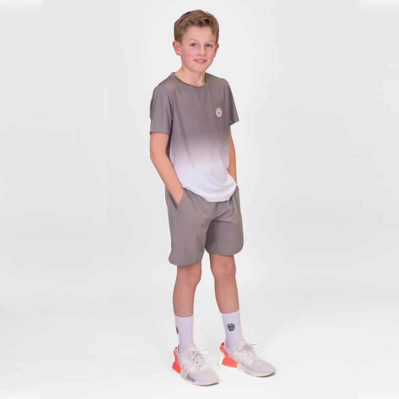 Crew Gradiant T-Shirt Jungen-Grau,Weiß