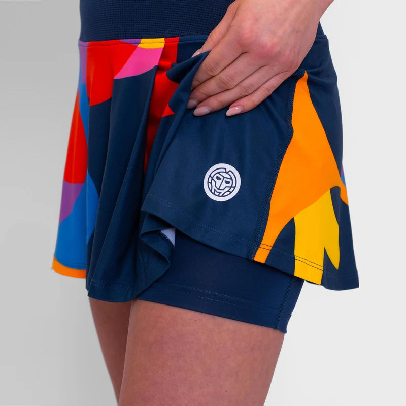 Twiggy Printed Wavy Rock Damen-Dunkelblau,Mehrfarbig