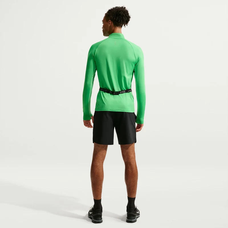 Stride Half-Zip Laufshirt Herren - grün, silber