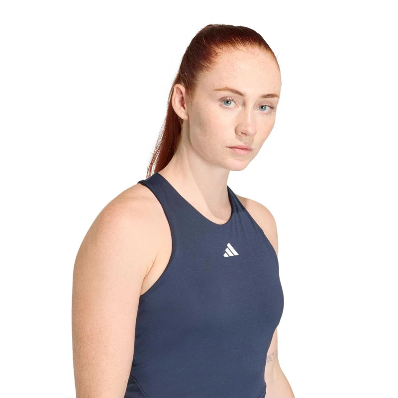 Y- Midi Tank-Top Damen - dunkelblau, weiß
