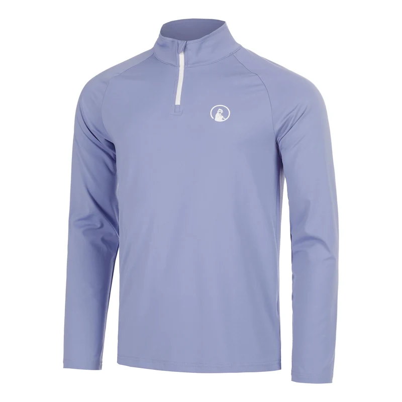 Glow Big Serve 1/4 Zip Longsleeve Herren - blau, creme