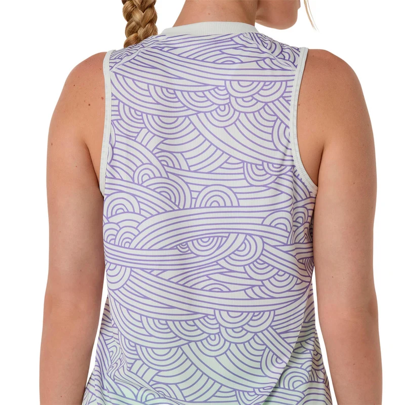 Court All Over Print Tank-Top Damen - creme, blaugrau