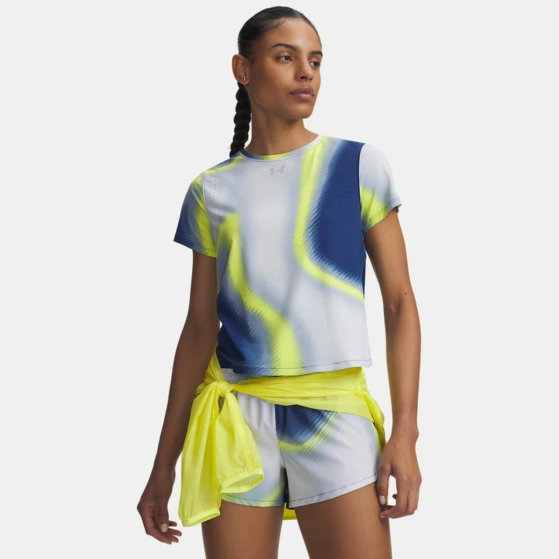 Velociti Pro Print Laufshirt Damen - blau, mehrfarbig