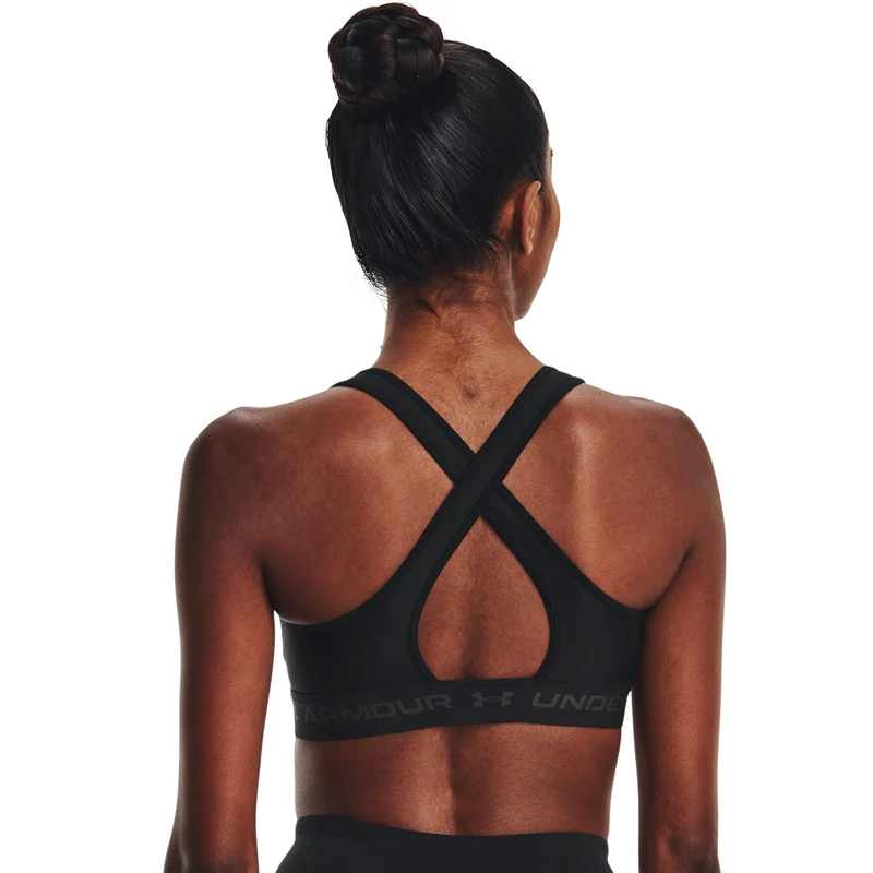 Crossback Middle Sport-BH Damen - schwarz, grau