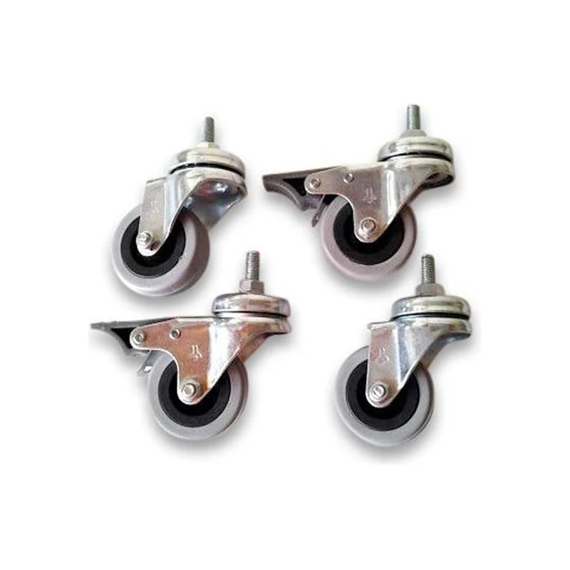 Rollen Set Für Standard Standfuß-Silber,Schwarz