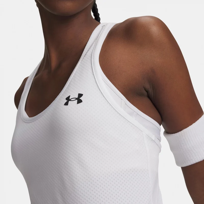 Tech Mesh Racer Tank-Top Damen-weiß, schwarz