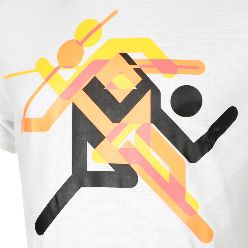 Run Faster Icons Graphic Laufshirt Herren-Weiß,Mehrfarbig