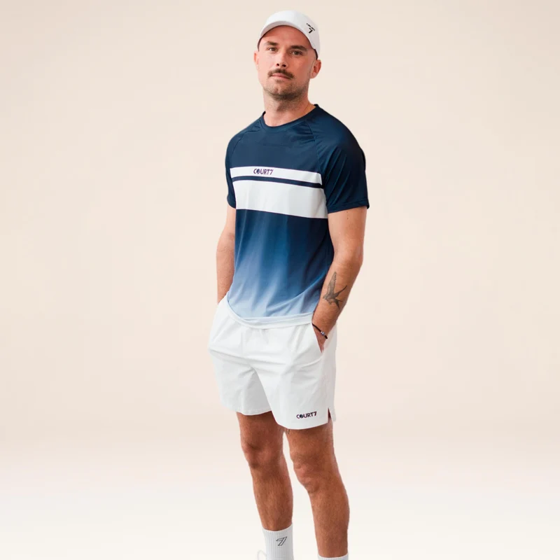 Performance Gradient Stripe T-Shirt Herren - blau