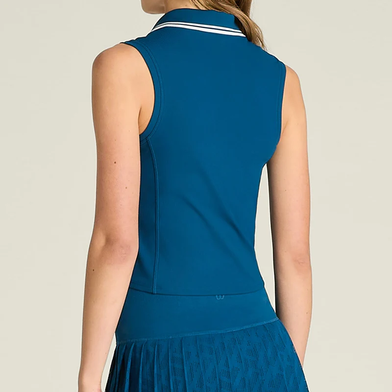 Rib Polo Damen-blau