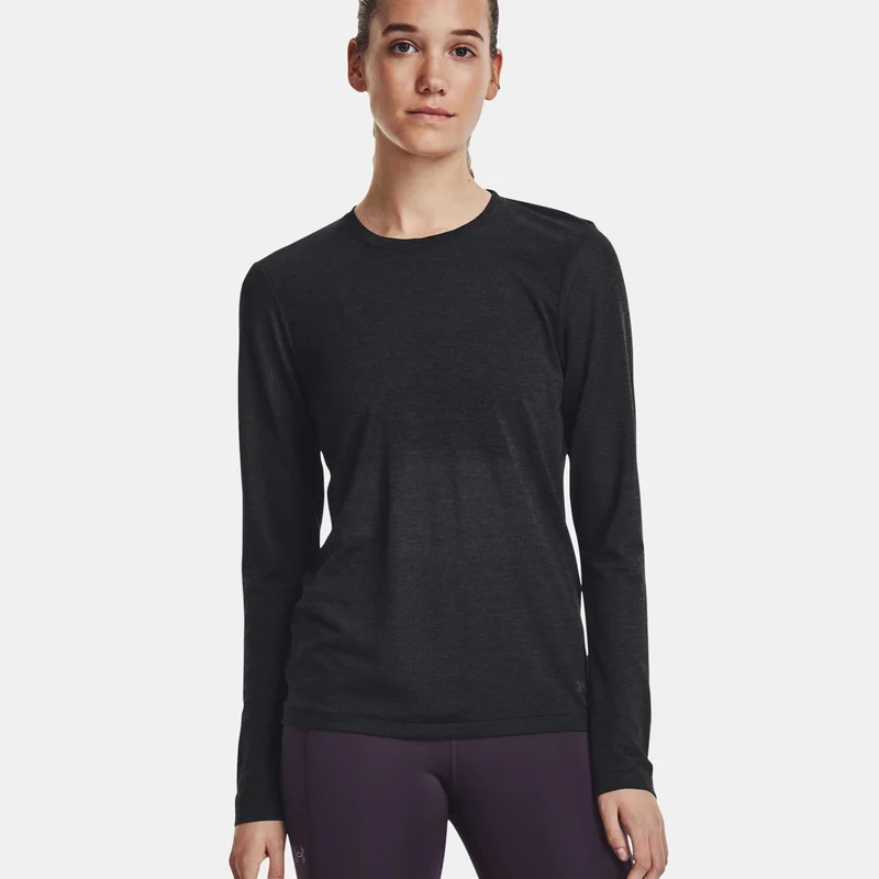 Seamless Stride Lauftop Damen-Schwarz