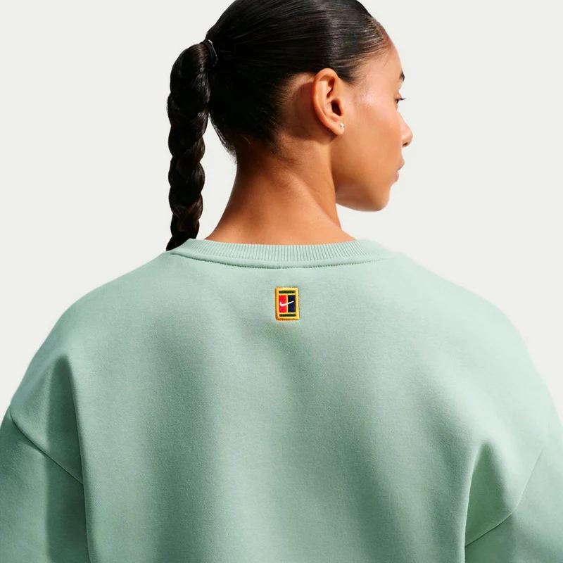 Court Fleece Crew Sweatshirt Damen - graugrün, grün