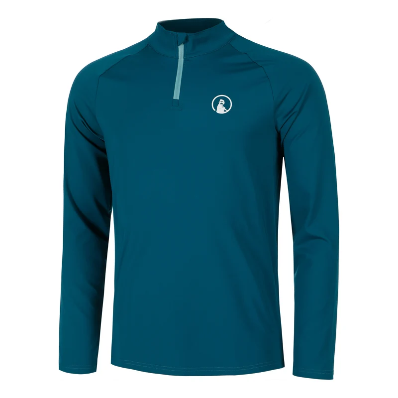 Create Big Serve 1/4 Zip Longsleeve Herren-Petrol,Weiß