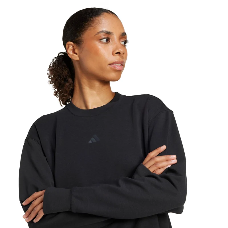 D4T Knit Crew Sweatshirt Damen-schwarz