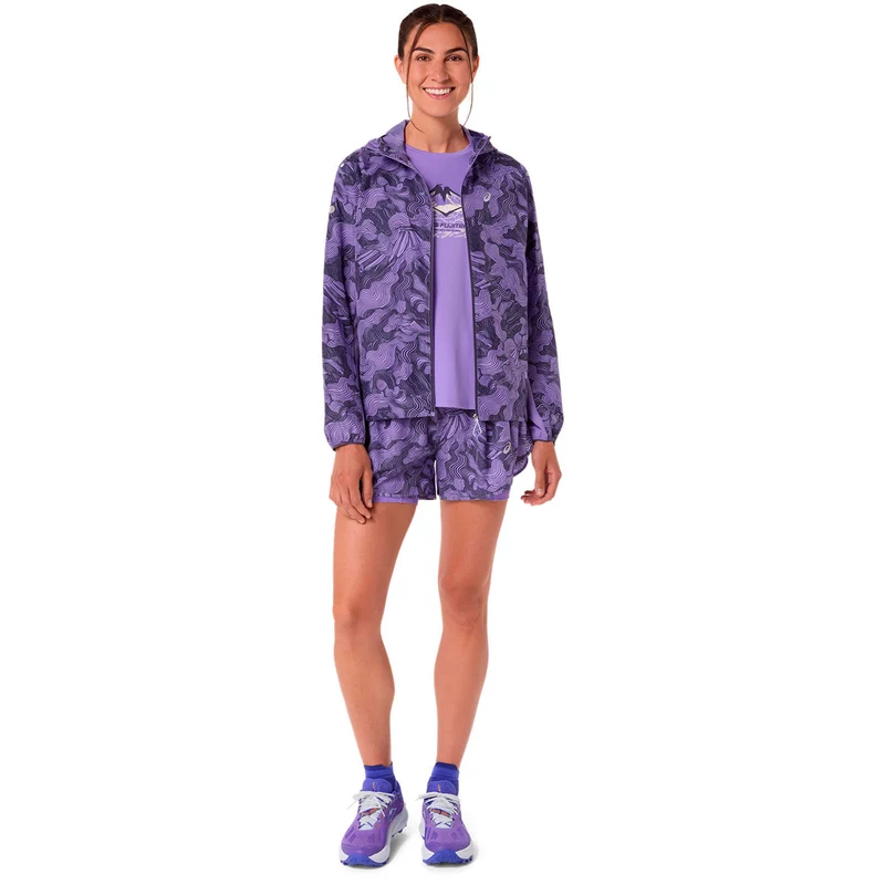 Road AOP 2in1 3.5in Laufshorts Damen-lila